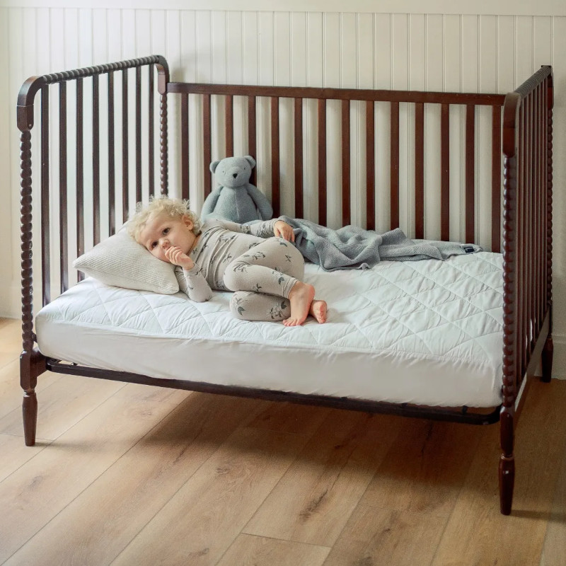 Naturepedic Organic Quilted Toddler Mattress Protection Pad - Fitted Waterproof